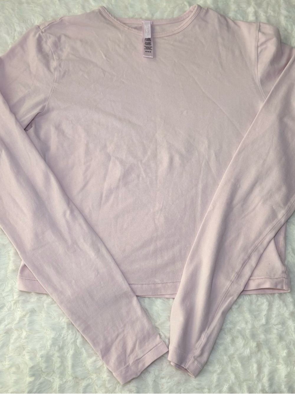 SKIMS Long Sleeve Tee in Light Pink